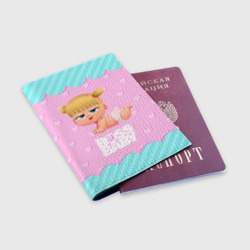 Обложка для паспорта матовая кожа Baby boss girl - фото 2