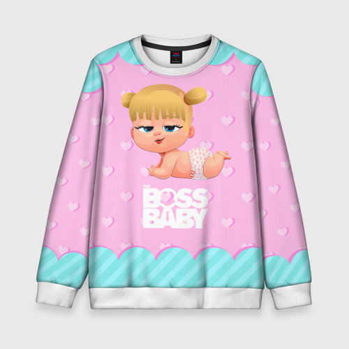 Детский свитшот 3D Baby boss girl, цвет 3D печать