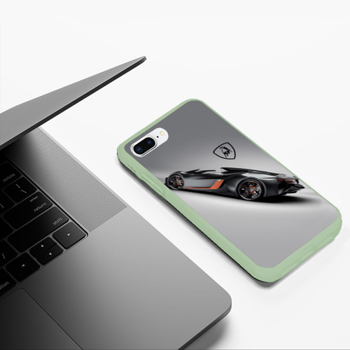 Чехол для iPhone 7Plus/8 Plus матовый Lamborghini - не для всех!, цвет салатовый - фото 5