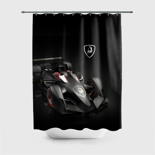 Штора 3D для ванной Lamborghini F1