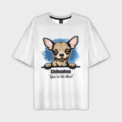 Мужская футболка oversize 3D Собачка Чихуахуа