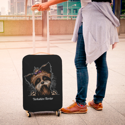 Чехол для чемодана 3D Собачка Йоркширский Терьер, цвет 3D печать - фото 4