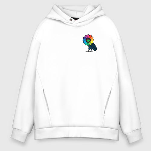 Мужское худи Oversize хлопок Murakami X Drake's OVO, цвет белый