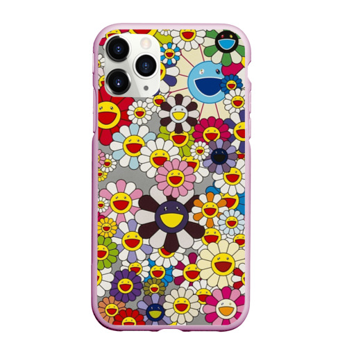 Чехол для iPhone 11 Pro Max матовый Flower Superflat, Такаши Мураками, цвет розовый