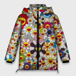 Женская зимняя куртка Oversize Flower Superflat, Такаши Мураками