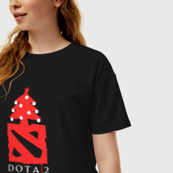 Женская футболка хлопок Oversize Dota 2 - Новый год - фото 2