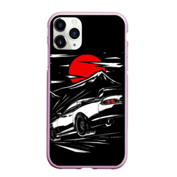 Чехол для iPhone 11 Pro Max матовый Тойота супра Mark 4 при красной луне Toyota Supra