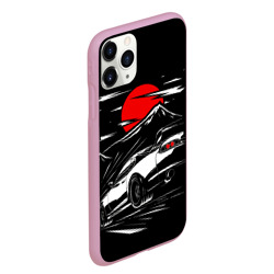 Чехол для iPhone 11 Pro Max матовый Тойота супра Mark 4 при красной луне Toyota Supra - фото 2