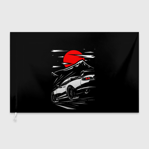 Флаг 3D Тойота супра Mark 4 при красной луне Toyota Supra - фото 3