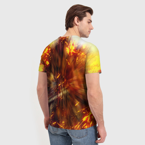 Мужская футболка 3D Doomgay grunge fire, цвет 3D печать - фото 4