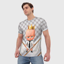 Мужская футболка 3D Король босс  молокосос - фото 2
