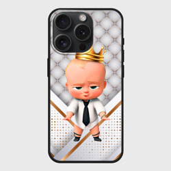 Чехол силиконовый для Apple iPhone 15 Pro матовый Король босс  молокосос
