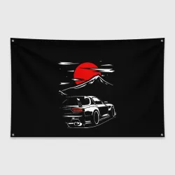 Флаг-баннер Mazda RX 7 Мазда при свете красной луны