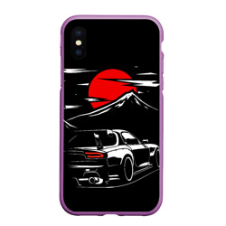 Чехол для iPhone XS Max матовый Mazda RX 7 Мазда при свете красной луны