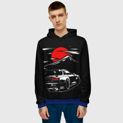 Мужская толстовка 3D Mazda RX 7 Мазда при свете красной луны - фото 2