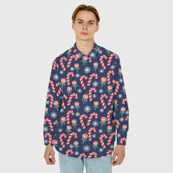 Мужская рубашка oversize 3D Christmas candy - фото 2