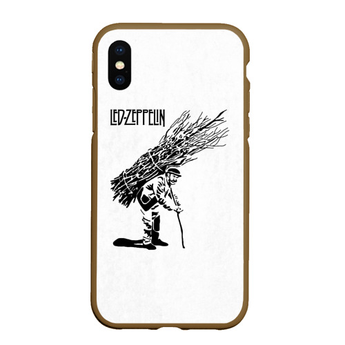 Чехол для iPhone XS Max матовый Led Zeppelin IV, цвет коричневый