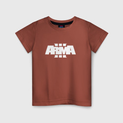 Детская футболка хлопок Arma 3 white logo
