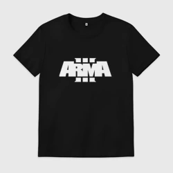 Мужская футболка хлопок Arma 3 white logo