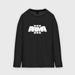 Мужской лонгслив oversize хлопок Arma 3 white logo