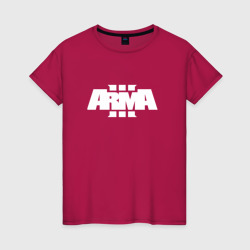 Женская футболка хлопок Arma 3 white logo