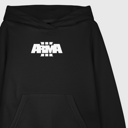 Детская толстовка хлопок Arma 3 white logo, цвет черный - фото 3
