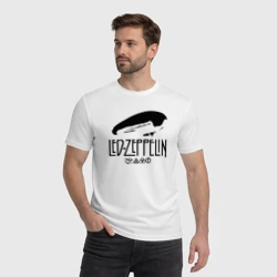 Мужская футболка хлопок Дирижабль Led Zeppelin с лого участников - фото 2