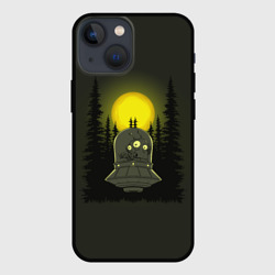 Чехол для iPhone 13 mini Шокированный пришелец в лесу