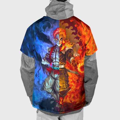 Накидка на куртку 3D Аказа и Ренгоку противостояние Клинок рассекающий демонов, цвет 3D печать - фото 2