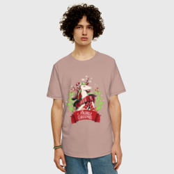 Мужская футболка хлопок Oversize Christmas Unicorn - фото 2