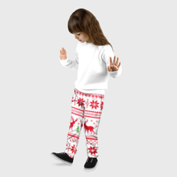 Детские брюки 3D Новогодний узор с оленями 1 - фото 2