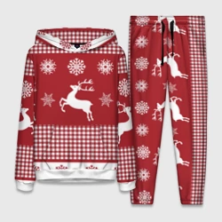 Женский костюм с толстовкой 3D Узор с оленями