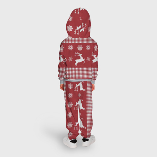 Детский костюм с толстовкой 3D Узор с оленями, цвет меланж - фото 4
