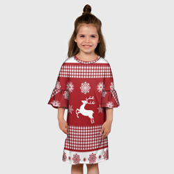 Детское платье 3D Узор с оленями - фото 2