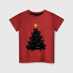 Детская футболка хлопок НовоКОТняя елка