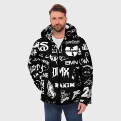 Мужская зимняя куртка 3D Rap & hip hop logos - фото 2