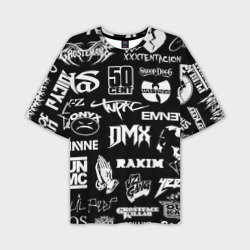 Мужская футболка oversize 3D Rap & hip hop logos