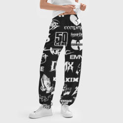 Женские джоггеры оверсайз 3D Rap & hip hop logos - фото 2