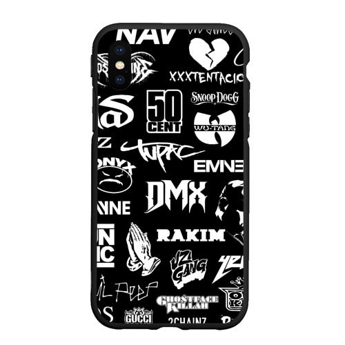 Чехол для iPhone XS Max матовый Rap & hip hop logos