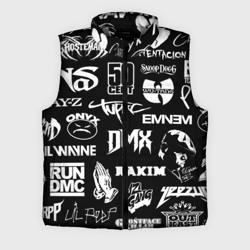 Мужской жилет утепленный 3D Rap & hip hop logos, цвет светло-серый
