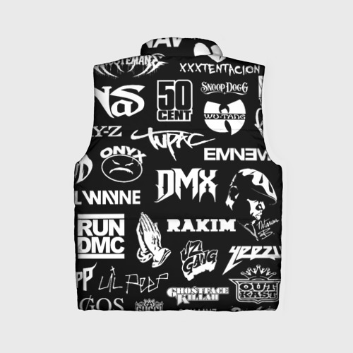 Женский жилет утепленный 3D Rap & hip hop logos, цвет черный - фото 2