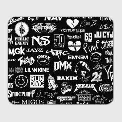 Прямоугольный коврик для мышки Rap & hip hop logos