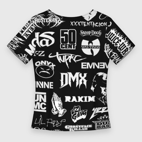 Женская футболка 3D Slim Rap & hip hop logos, цвет 3D печать - фото 2