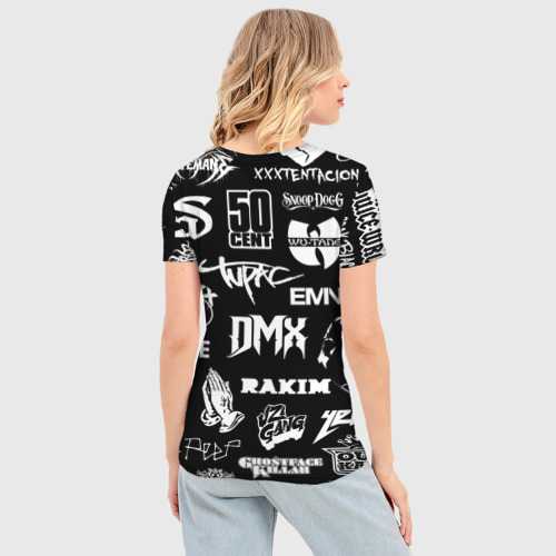 Женская футболка 3D Slim Rap & hip hop logos, цвет 3D печать - фото 4