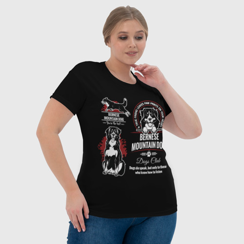 Женская футболка 3D Собака Бернский Зенненхунд, цвет 3D печать - фото 6