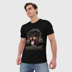 Мужская футболка 3D Собака Ротвейлер - фото 2