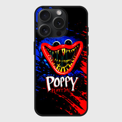 Чехол силиконовый для Apple iPhone 15 Pro матовый Poppy Playtime - Хагги Вагги улыбается