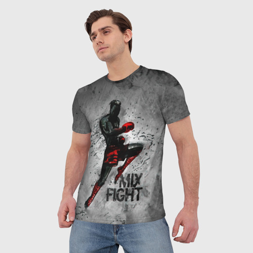 Мужская футболка 3D Mix fight, цвет 3D печать - фото 3