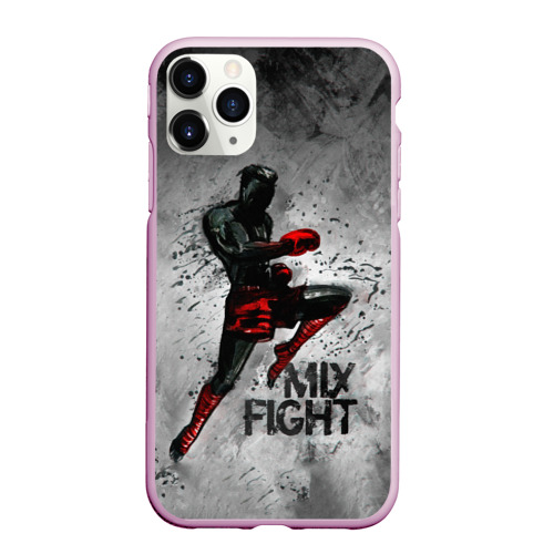 Чехол для iPhone 11 Pro Max матовый Mix fight, цвет розовый