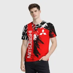 Мужская футболка 3D Mitsubishi Мицубиси Митсубиси Мицубиши - фото 2